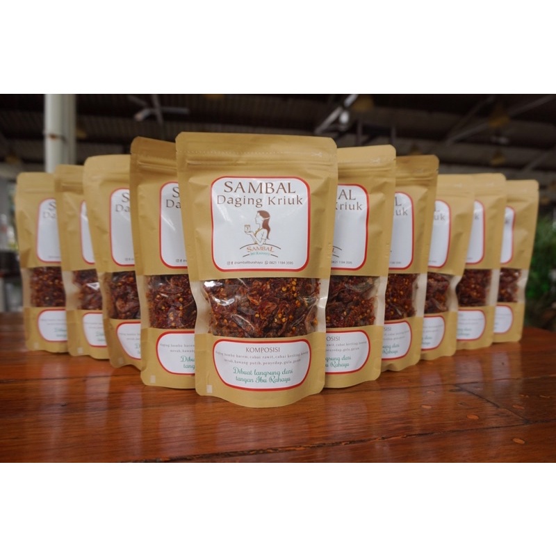 

Sambal Daging Kriuk Kemasan Pouch (Isi 170 Gram)