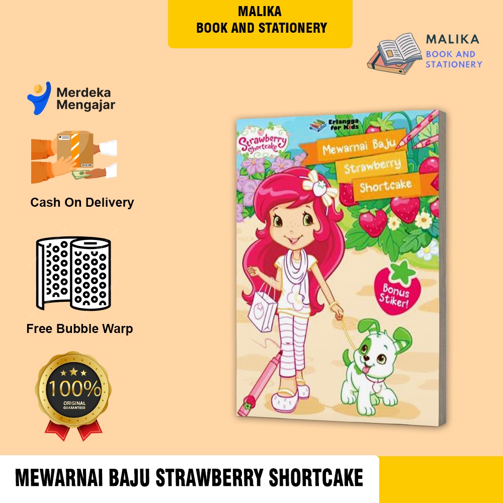 Buku Aktivitas Belajar Anak Strawberry Shortcake Mewarnai Baju Strawberry Shortcake Anak Tk Paud