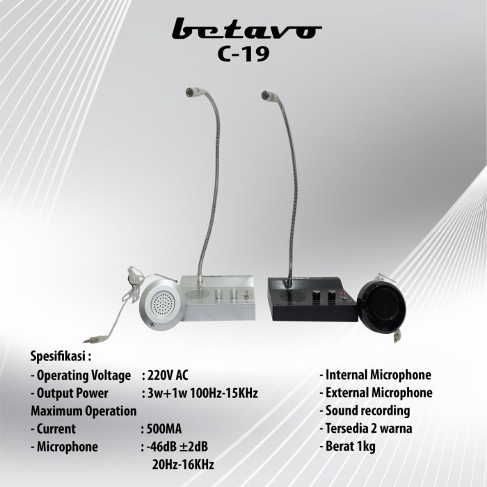 MIC LOKET / KASIR SPEAKER 2 ARAH BETAVO C 19 ORIGINAL