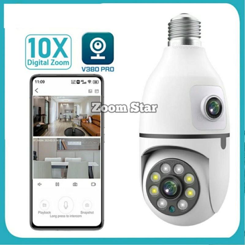 New CCTV Dual Camera App V380Pro Bohlam Lampu 8MP