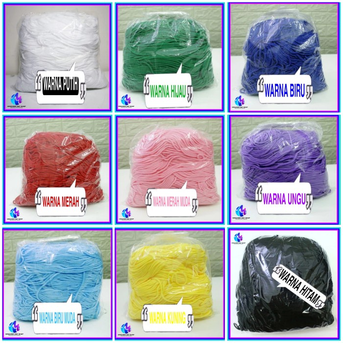 Promo Tali Kur 3Mm Warna Warni Bungkus Besar 910 Gram / Tali Cord Kiloan Terbaru