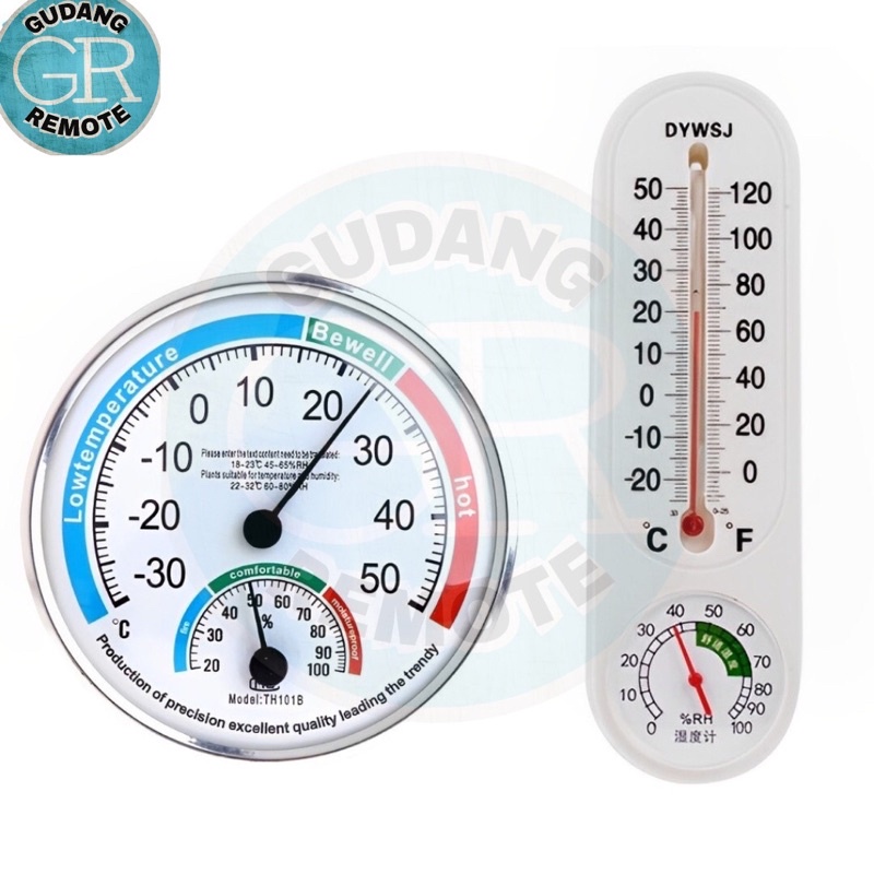 Wall Thermometer Alat Pengukur Pengatur Suhu Kelembaban Ruangan Panjang Dan Bulat Hygrometer Termome