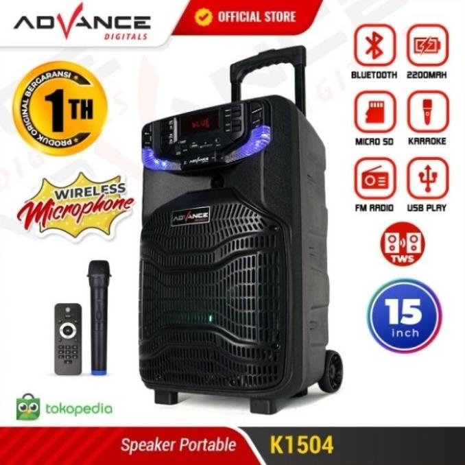 Advance Speaker Portable K 1504 15 Inch Bluetooth Amplimeeting Advan