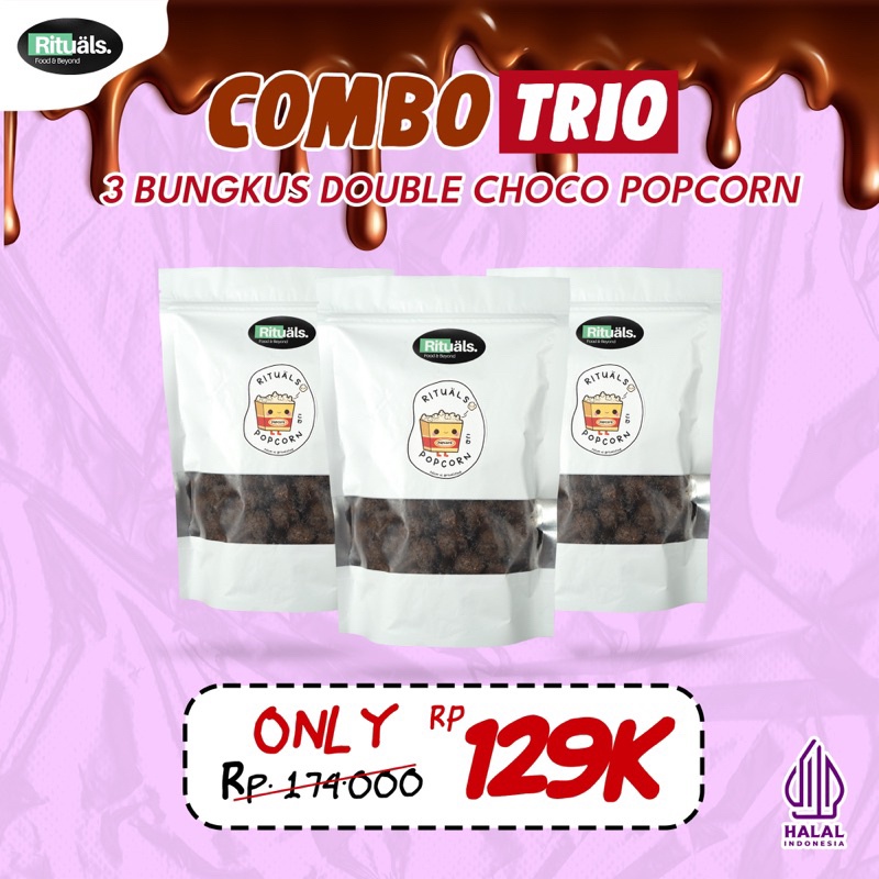 

[Combo Trio] 3 Bungkus Rituals Popcorn Double Choco Large - Homemade By Willy Kun