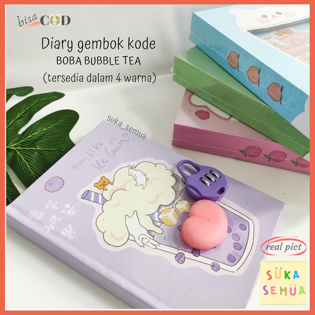 

Buku Diary Ice Cream - Boba Bubble Tea Dalam Box + Gembok Nomor Kode Angka // Jurnal Note Book