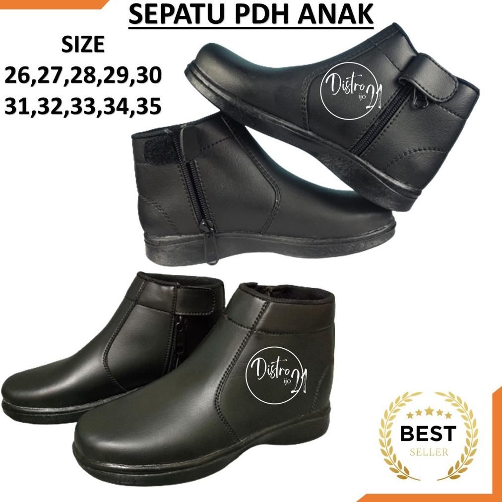 Terbaru - SEPATU PDH ANAK  RESLETING SEPATU PROFESI ANAK POLISI LORENG DAMKAR  LAKI LAKI PEREMPUAN .