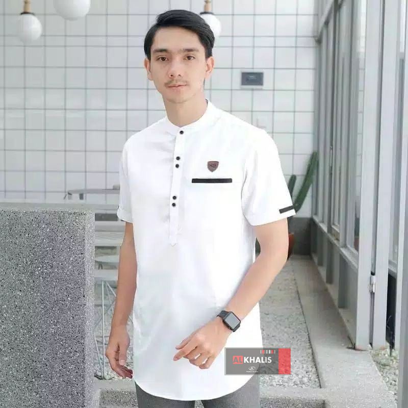 Kemeja Pria Lengan Panjang 2023 Pendek Korean Style Kemjaa Shanghai Shirt Putih Polos Distro Hitam F