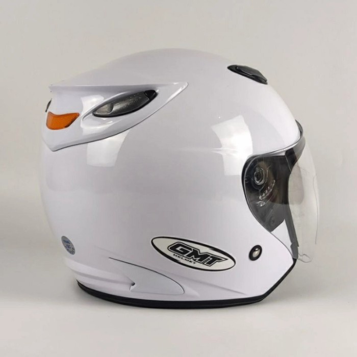 Helm Half Face Gmt/Helm Double Visor/Helm Motor Sni/Helm Murah/Putih