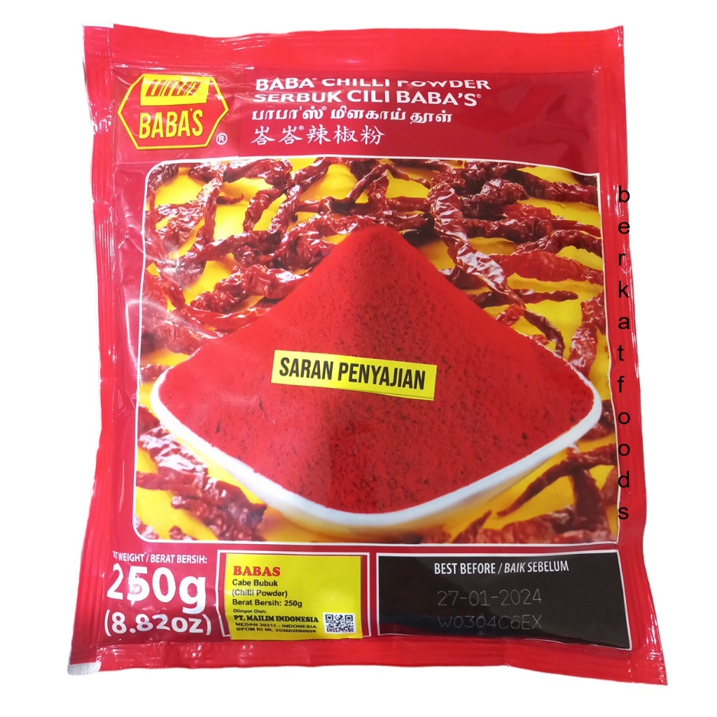 

Bubuk Cabai Babas Cabe / Chilli Powder Malaysia Chili Chillies Malay 250 Gr