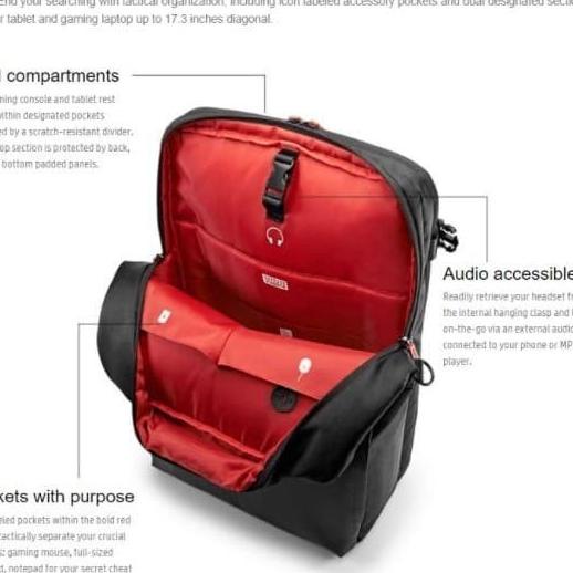 TAS LAPTOP GAMING BACKPACK HP OMEN 17.3 INCH RED BLACK ORIGINAL