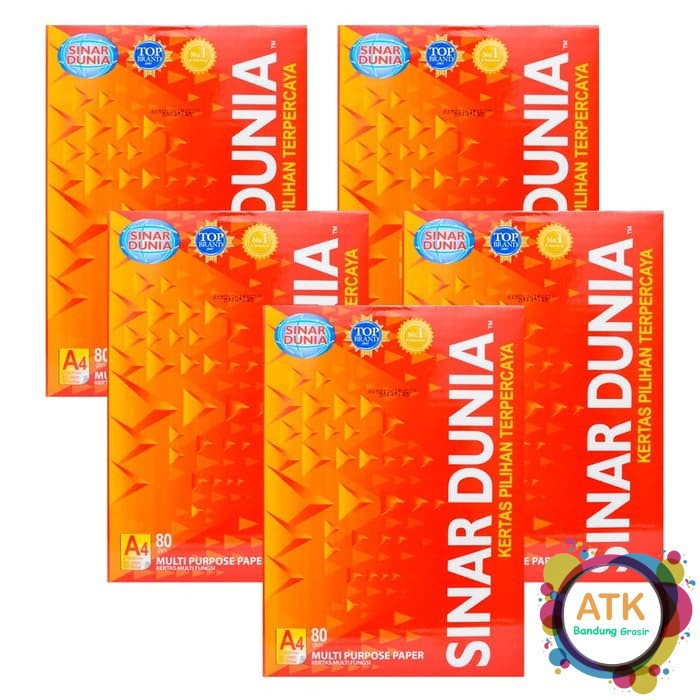 

Kertas Hvs Sinar Dunia / Sidu A4 80Gsm 1 Rim