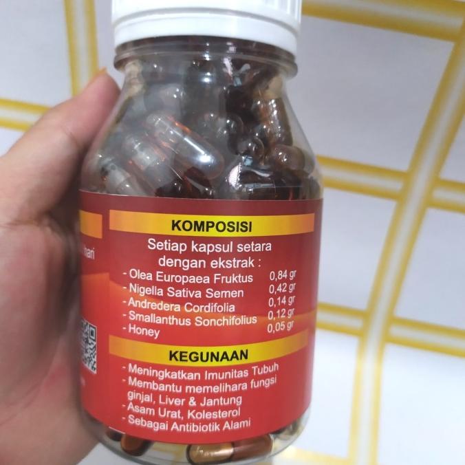 

met AMR 5in1 (Minyak Habbat+Zaitun+Garlic+Propolis+Honey) 200kpsul