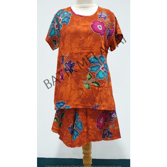 Setelan Batik PREMIUM SUNAN ORI celana pendek tangan pdk Bis bulat XL