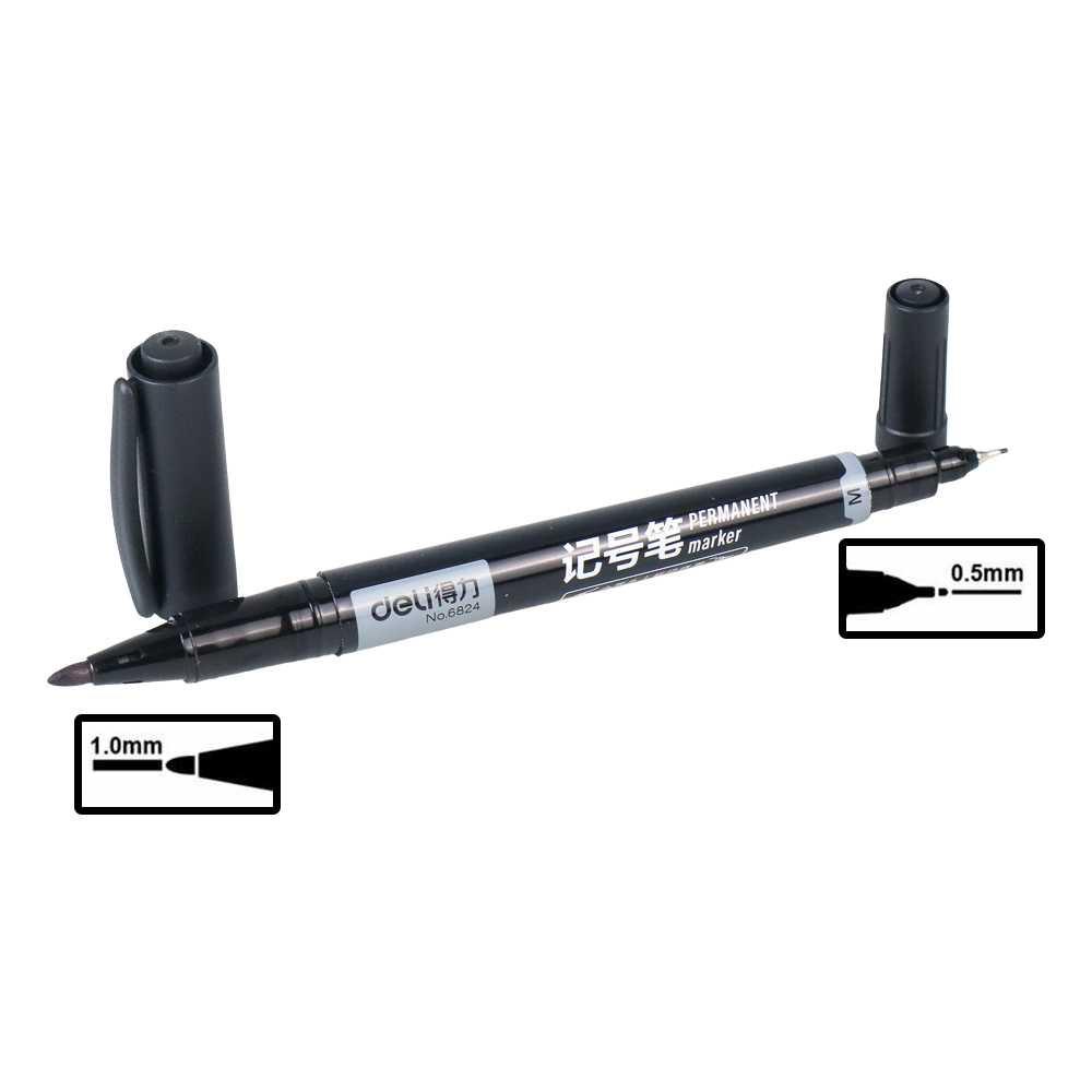 

Pena Permanen Dual Head Tip Marker Pens Waterproof - 6824