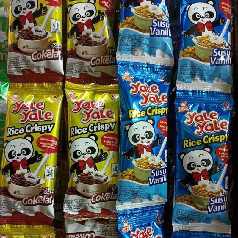 

Yale Yale Rice Crispy Sereal Cokelat, Vanilla 1 Pack isi 10 Bungkus @10gr
