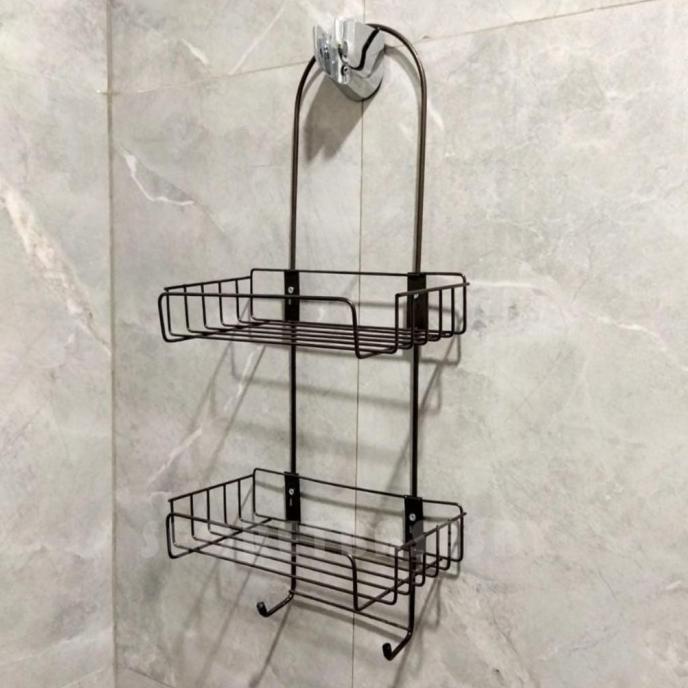 TERBAIK RAK BESI SABUN 2 SUSUN - RAK KAMAR MANDI/ RAK SERBAGUNA GANTUNG + KAKI PRODUK TERLARIS BULAN