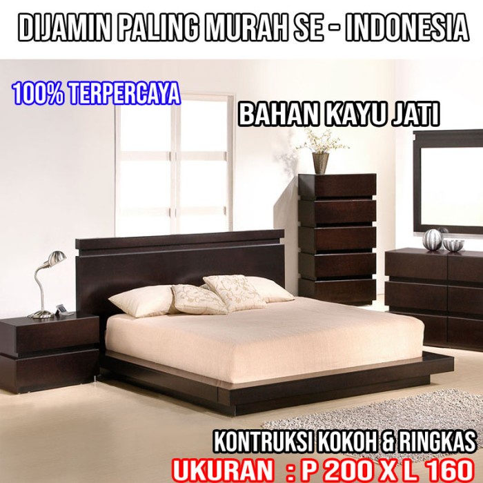 MJ1 433 Tempat Tidur Minimalis Dipan Lantai Minimalis Divan Lesehan kayu Jati