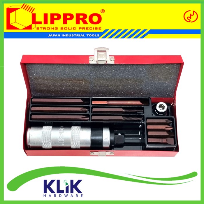 Promo Lippro Obeng Ketok Set 12 Pcs - Impact Screwdriver Set