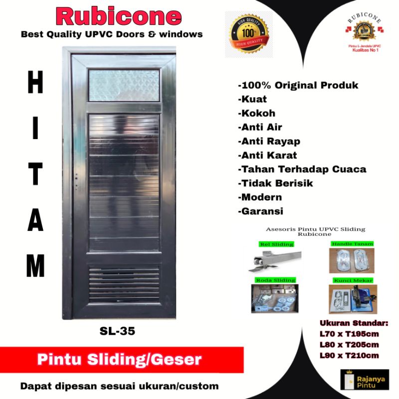 Pintu Sliding Upvc RUBICONE SL 35 Hitam