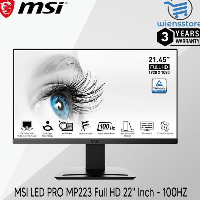 Monitor Msi Led Pro Mp223 Full Hd 22" Inch Helgariandistore