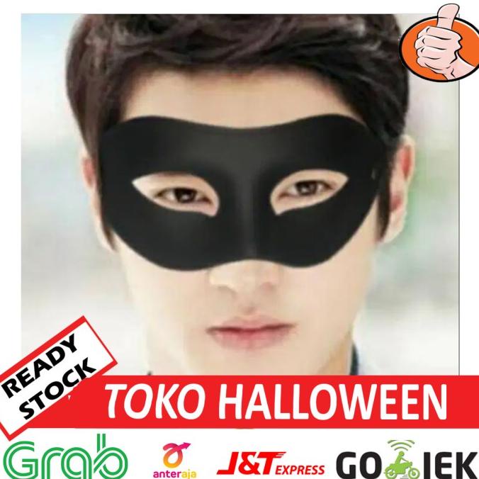 Topeng Hitam Pria Setengah Wajah Masqurade Zoro Mask Topeng Bandit Kode 1357