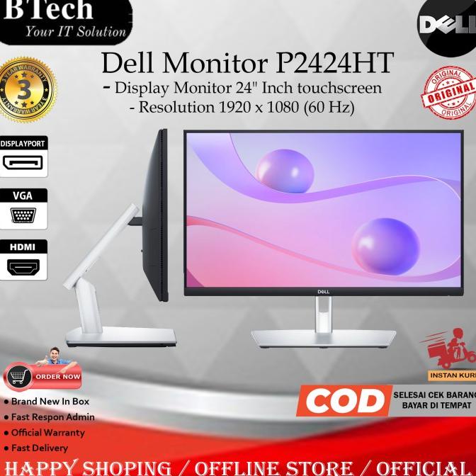 Dell Monitor P2424Ht 24" Touchscreen Usb-C Hub 3 Year Malaikaer