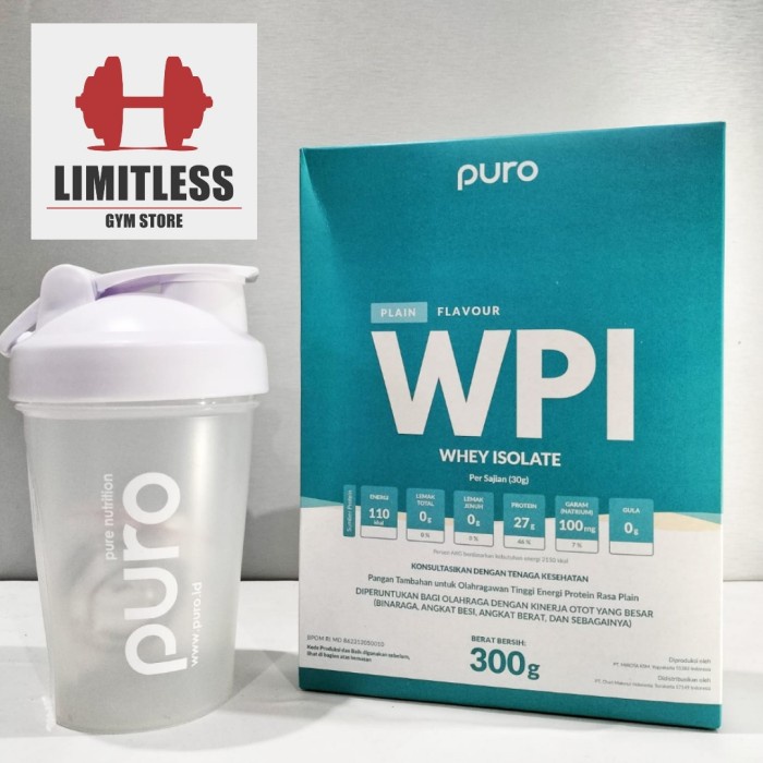PURO WPI 90 Whey Protein Isolate 900g BPOM Grassfed WPI90 900 gram