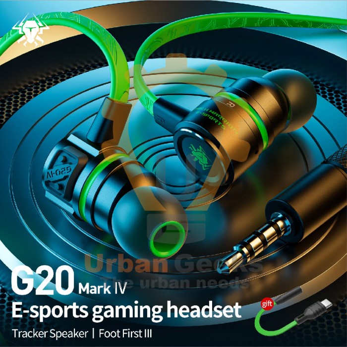 earphone plextone g20 in-ear gaming headset stereo bass headphone f9c