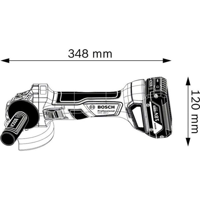Bosch Cordless Angle Grinder GWS 180-LI Solo (UNIT ONLY) -Megah CT
