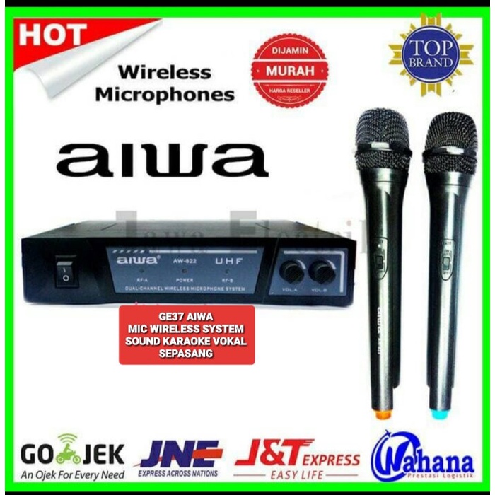 Aiwa naiwa 198 298 398 microphone mic wireless mik KARAOKE ORI