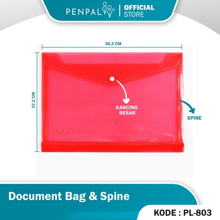 

New Penpal Document Bag & Spine / Map Kancing Jumbo Pl-803 High Quality