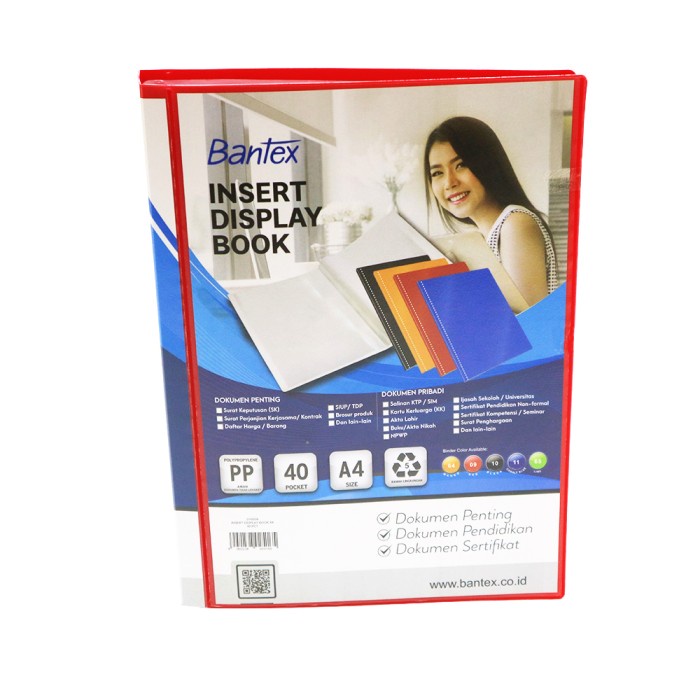 

Asli Bantex Insert Display Book Pp A4 40 Pockets Red #3145I09 Ori