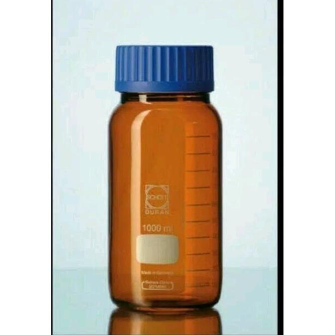 Laboratory Bottle Wide Neck Amber 1000Ml Duran / Botol Amber Duran