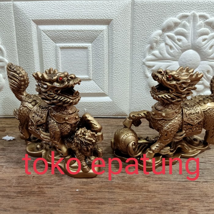 patung kilin / qilin / kirin / qi lin fiber - 5 inch - 02