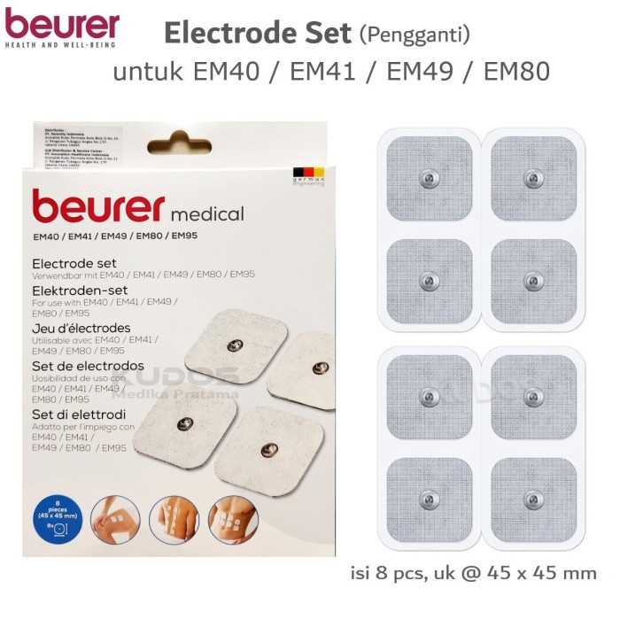 Promo Electrode Beurer Em-49 Pad Ems / Tens Original - Em49 - Isi 8 Pcs