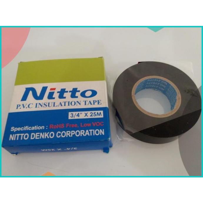 

Solasi Nitto 3/4 25m, Solasi Listrik, PVC Insulation Tape 20JVLZ3 per