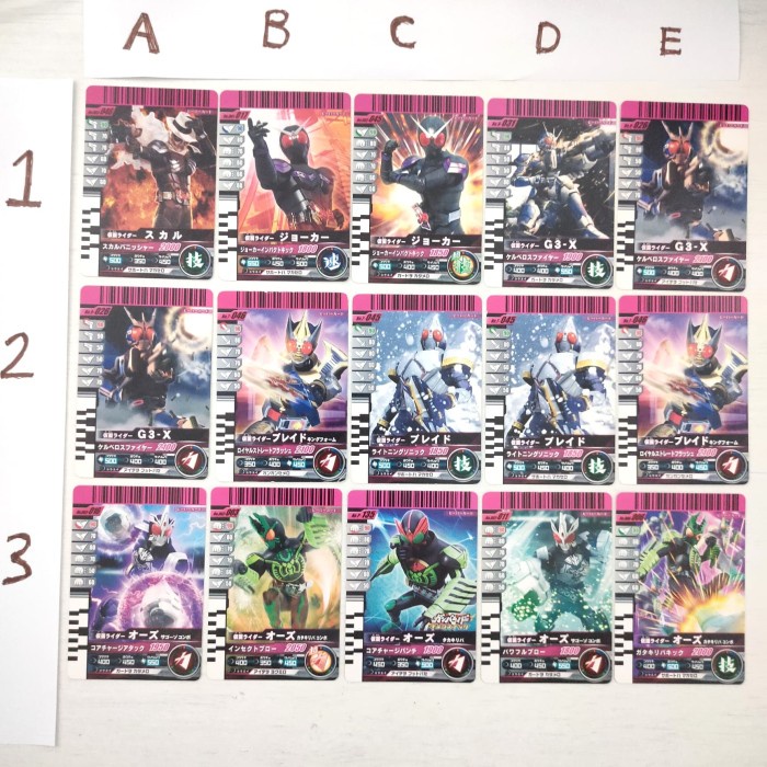 kartu kamen rider ganbaride ozu ooo masked rider card bandai japan ori telorayampuyuh