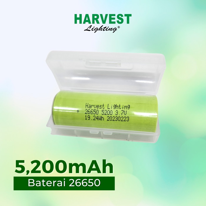 Harvest Lighting Battery 26650 Authentic 5200mAh Baterai Original