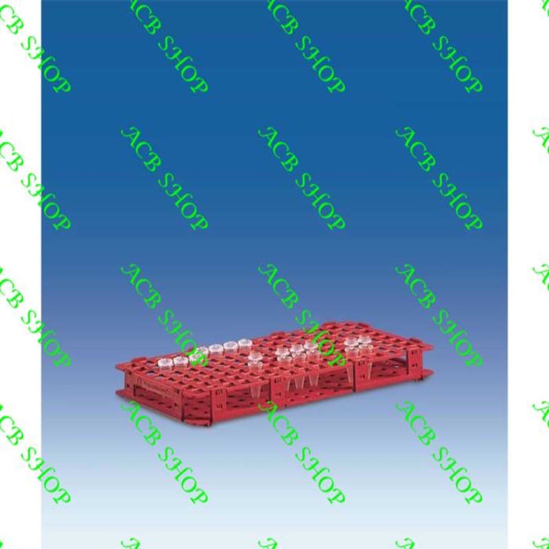 VITLAB Microcentrifuge Tube Racks Coloured PP 8 x 16 Red 3197943