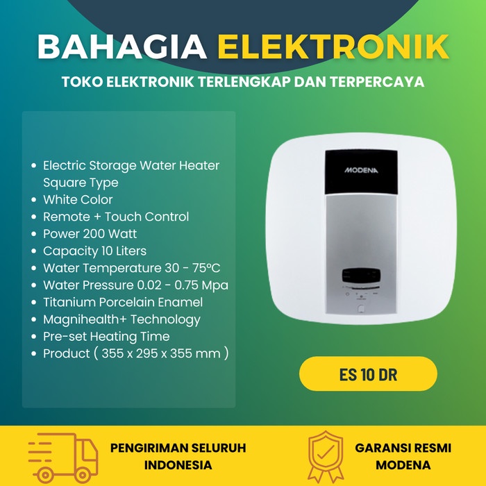 MODENA ES 10DR - WATER HEATER LISTRIK DENGAN REMOTE 10 LITER