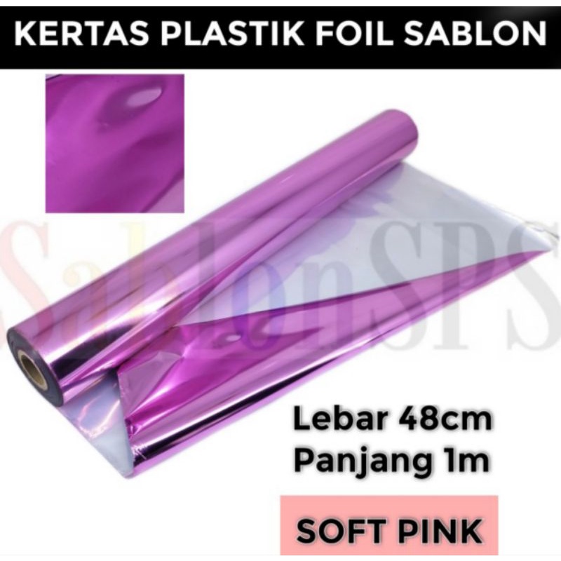 

PLASTIK KERTAS FOIL 48CMX5M TRANSFER SABLON SOFT PINK