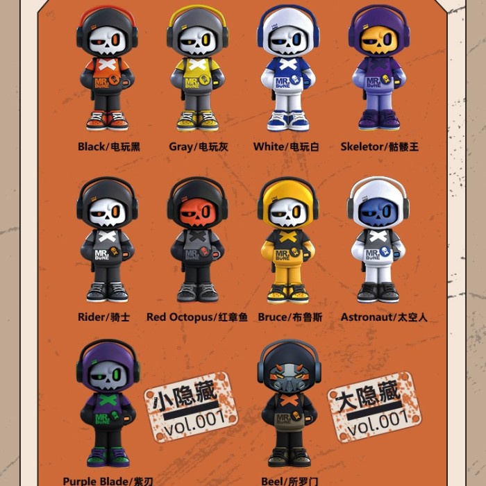 Mr.Bone / Mr Bone Game Man 8Cm Blindbox / Blind Box Random Set 8Pcs