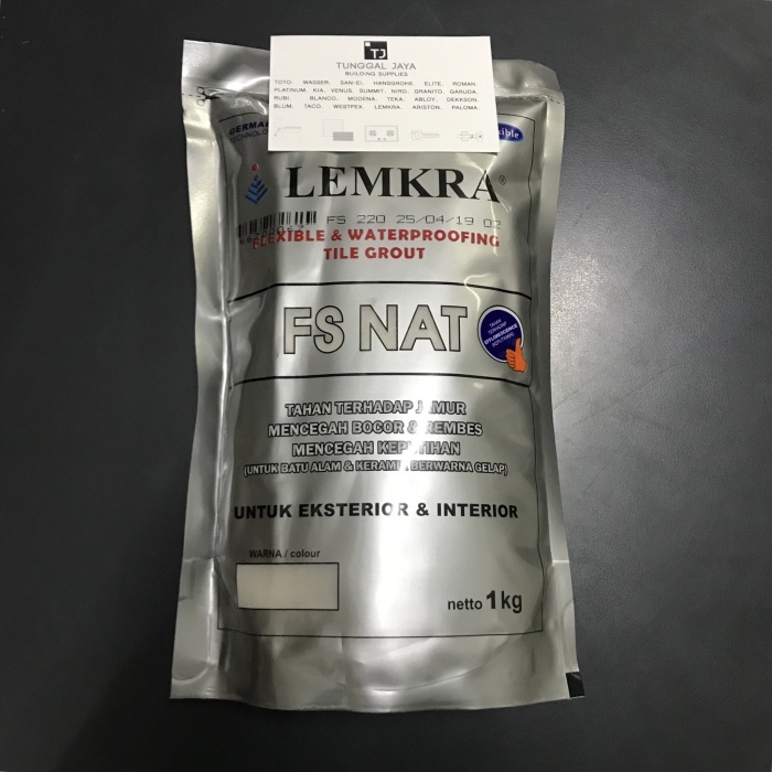 Semen Nat Lemkra 220 Cool Grey 1kg / Pengisi Nat Keramik