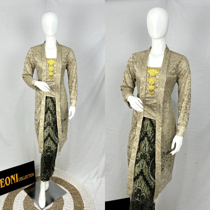 Kebaya Modern Model Kutu Baru Brukat Panjang