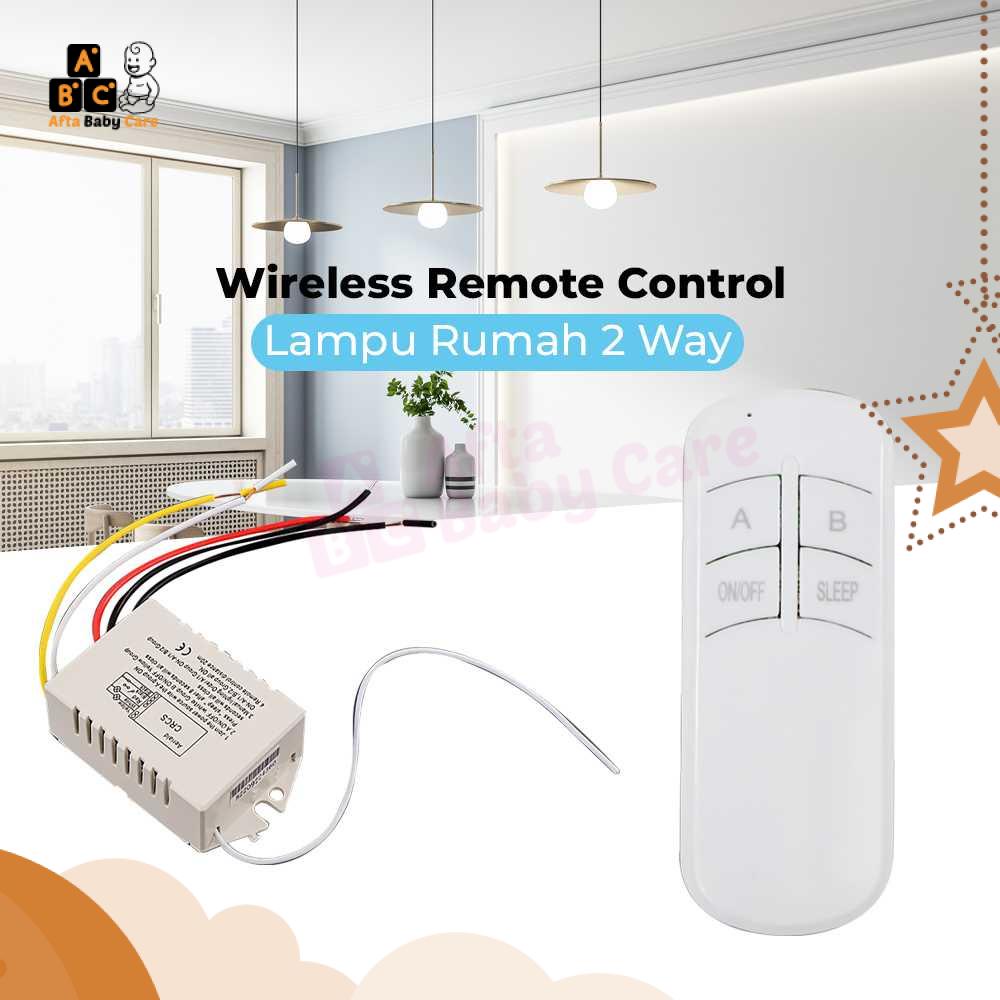 Remote Wireless Saklar Listrik Remote Control Lampu Rumah 2 Way