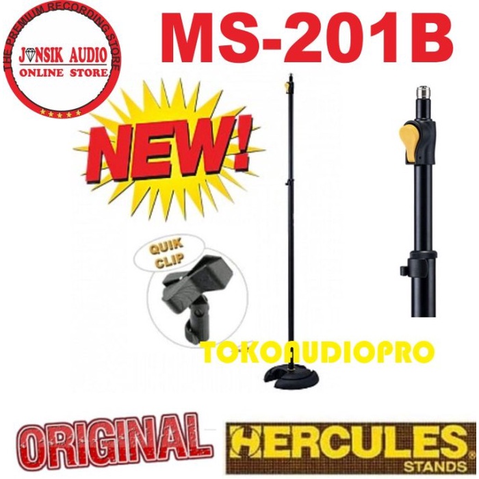 For Sale Hercules Ms201B Plus Round Base Straight Microphone Stand Ms-201B Original