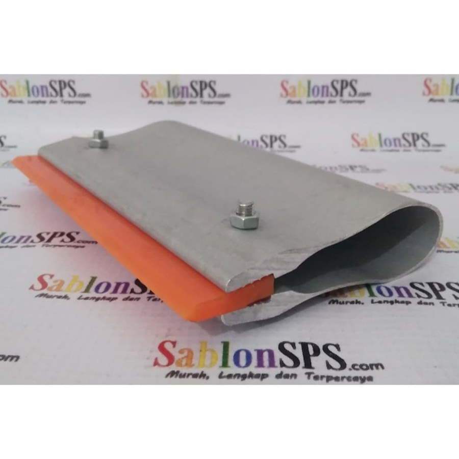 Gagang Rakel Kecil Alumunium BL 20cm+Rakel Orange Lancip Sablon