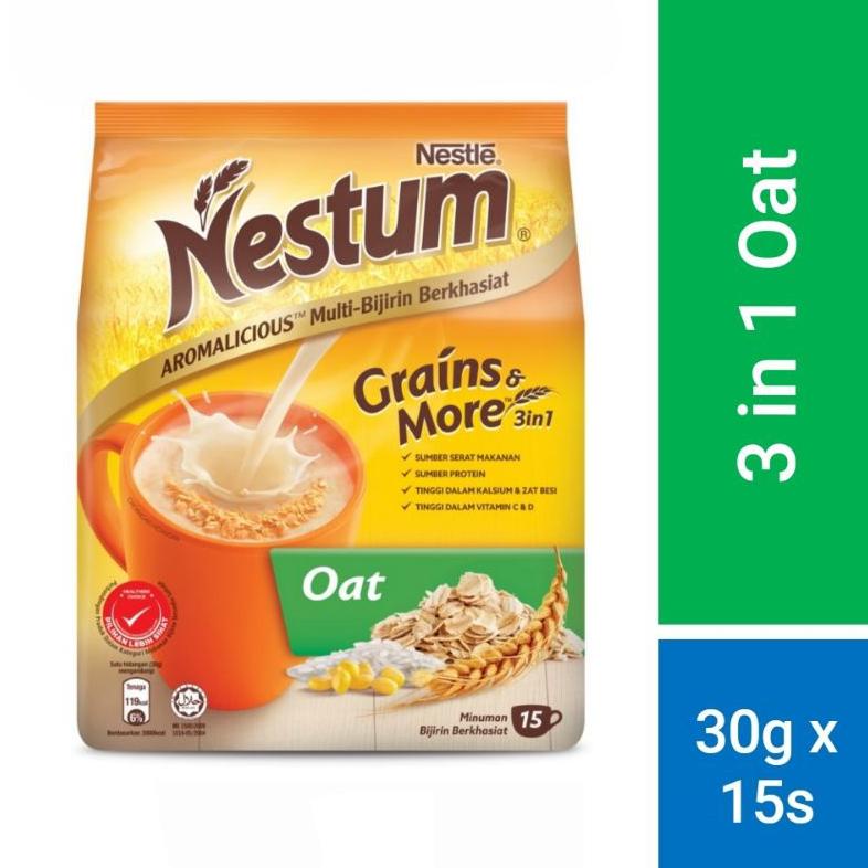 

NEW STOCK NESTLE NESTUM 3IN1 OAT SEREAL MALAYSIA (30G X 15 SACHET) HANYA HARI INI