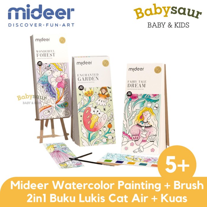 

Promo Mideer Watercolor Painting Brush Buku Lukis Cat Air Mewarnai Anak 5+ Terbaru