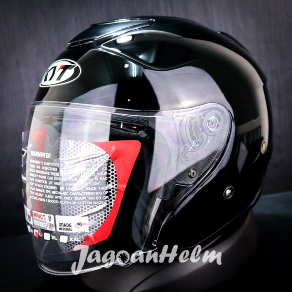 Kyt Helm Kyoto Solid - Black Metalic - Original Helmet